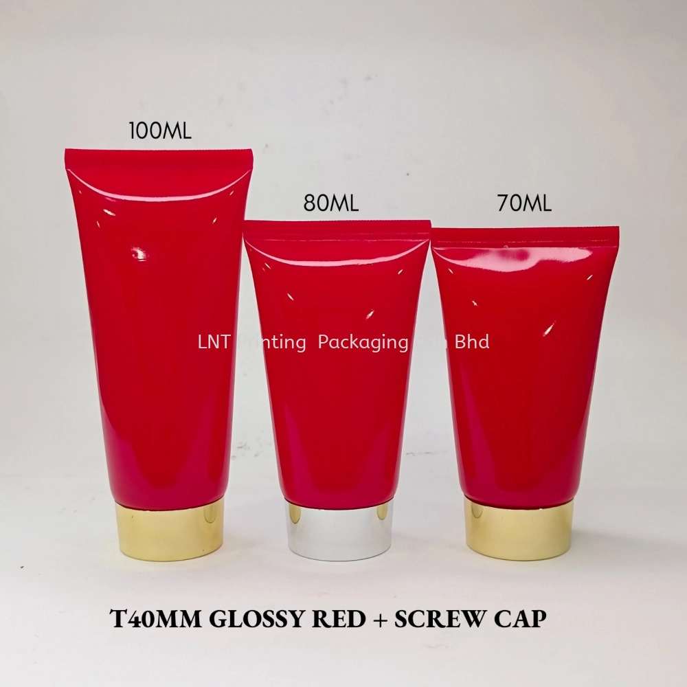 [T40MM GLOSSY RED] T40MM Gloss Red Tube With Screw Cap
