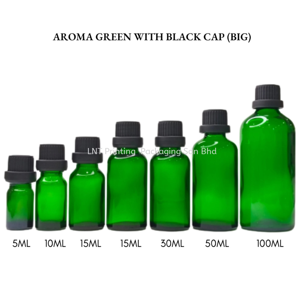 Aroma Green Bottle with Black Cap (BIG)