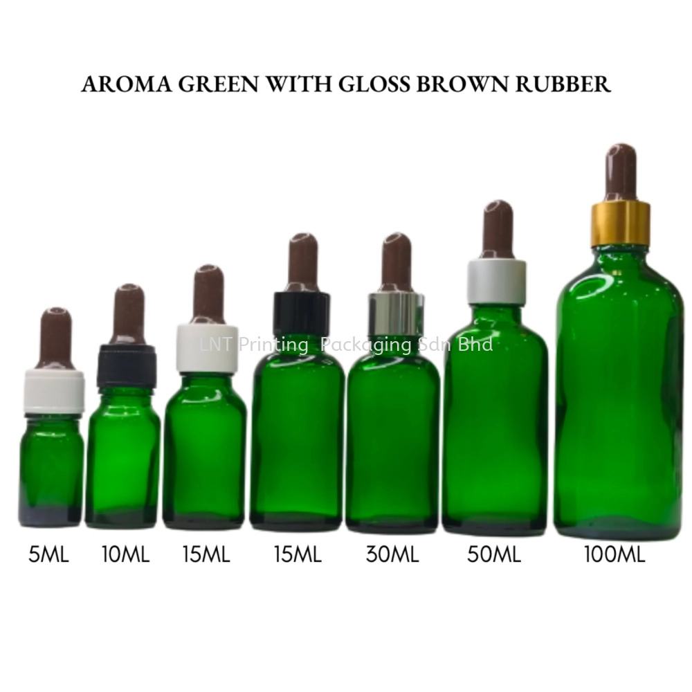 Aroma Green Bottle with Gloss Brown Rubber