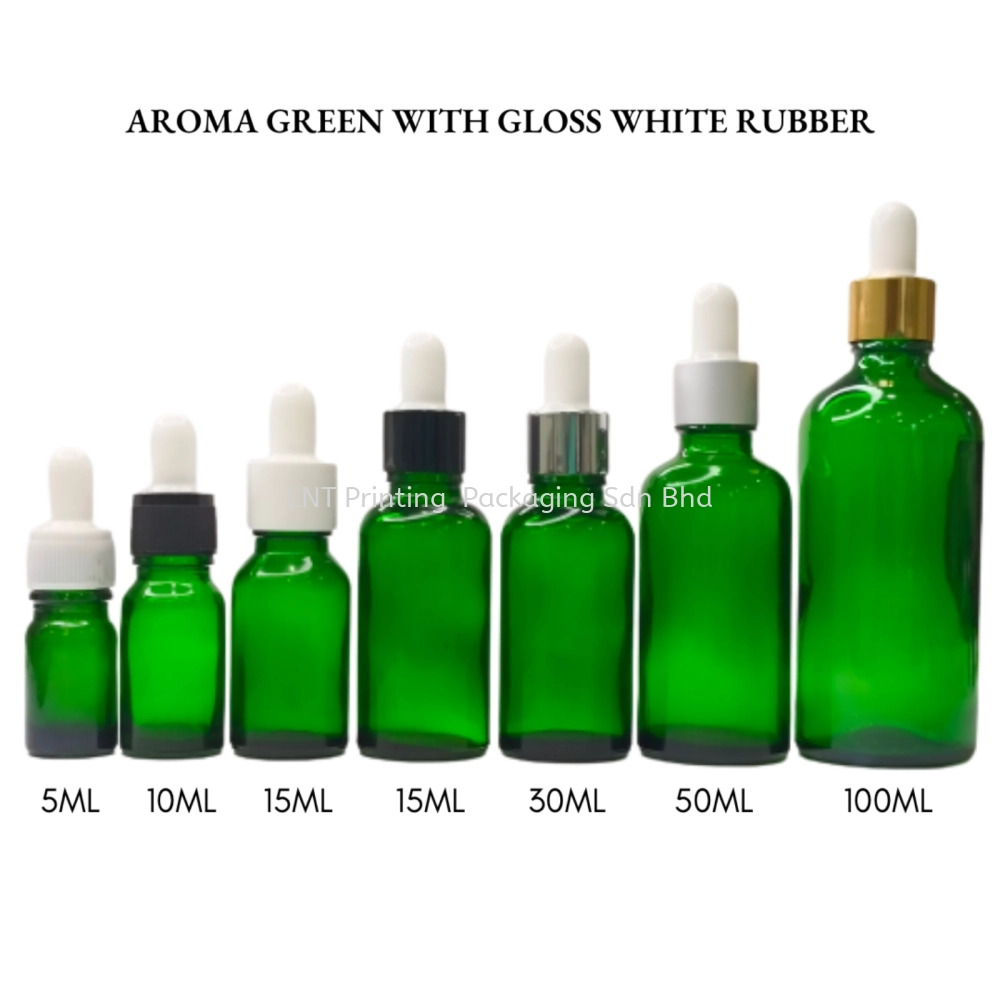 Aroma Green Bottle with Gloss White Rubber