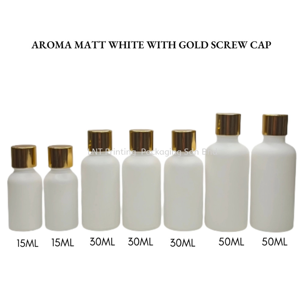 [Aroma Matt White] Aroma Matt White Bottle with Gold Screw Cap