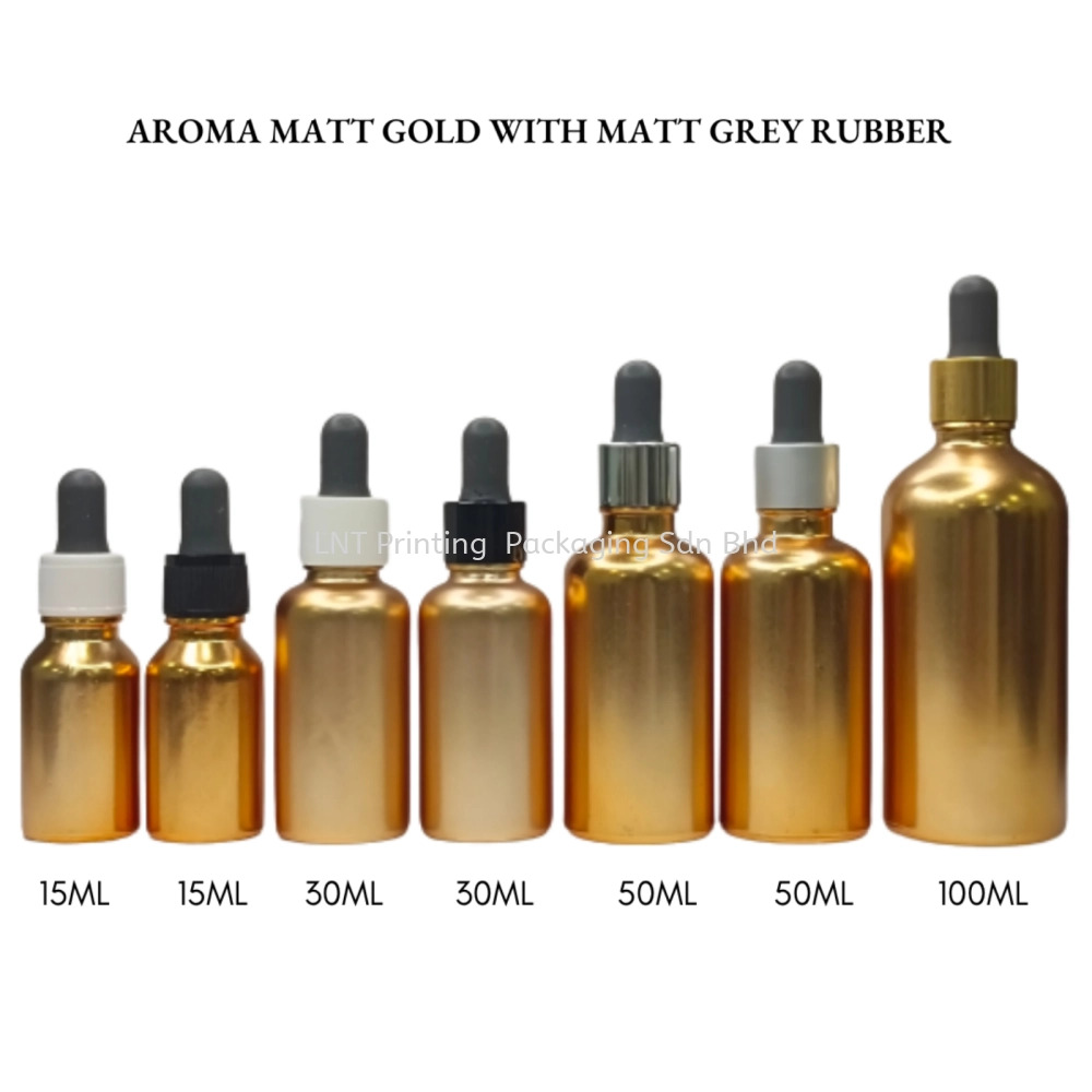 Aroma Matt Gold Bottle with Matt Grey Rubber