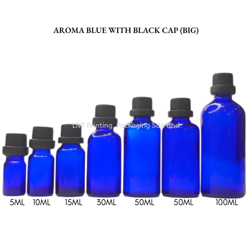 [Aroma Blue] Aroma Blue Bottle with Black Cap (BIG)