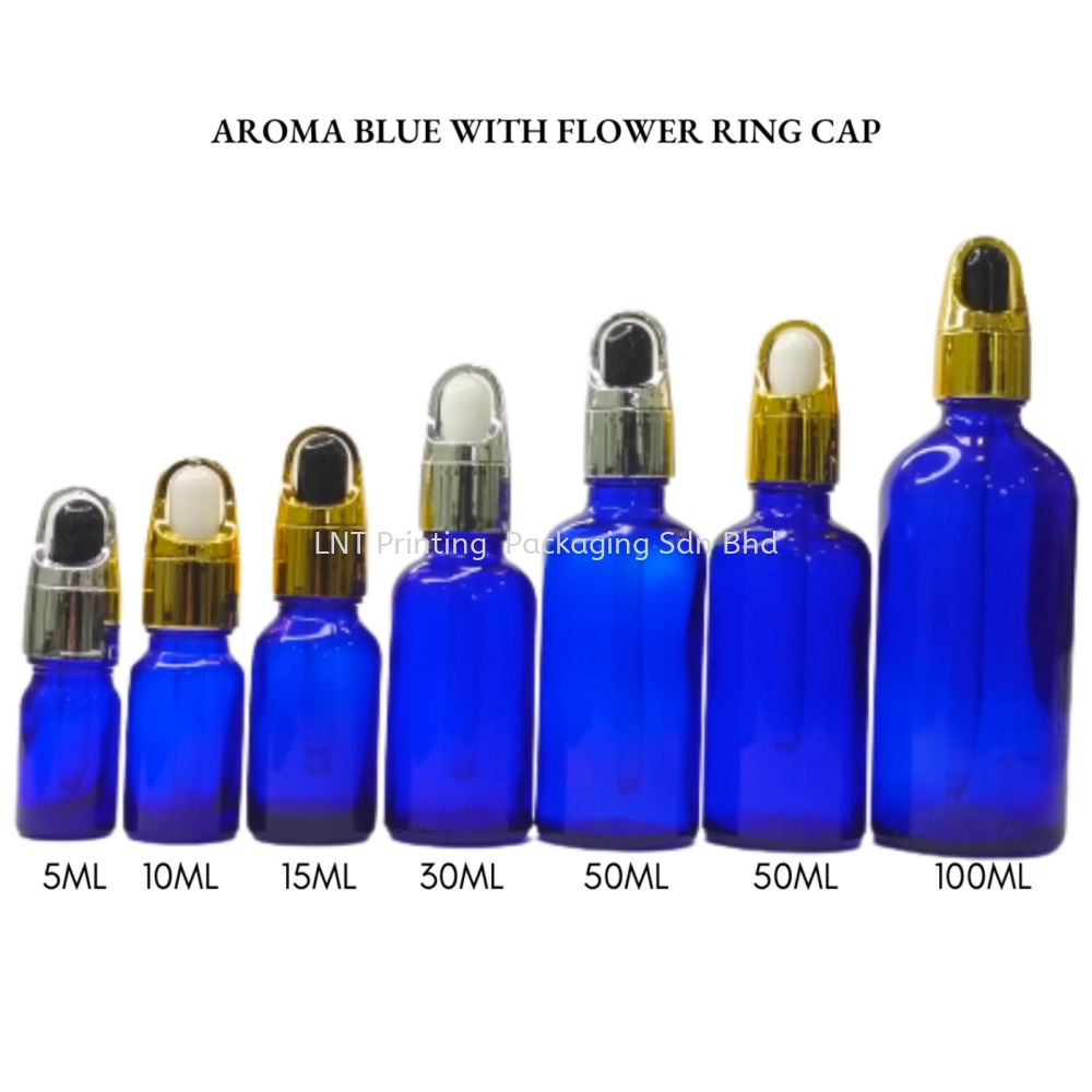 [Aroma Blue] Aroma Blue Bottle with Flower Ring Cap