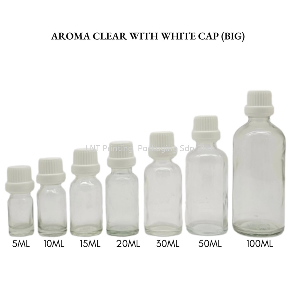 Aroma Clear Bottle with White Cap (BIG)
