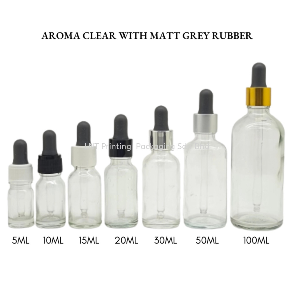 [Aroma Clear] Aroma Clear Bottle with Dropper Matt Grey Rubber