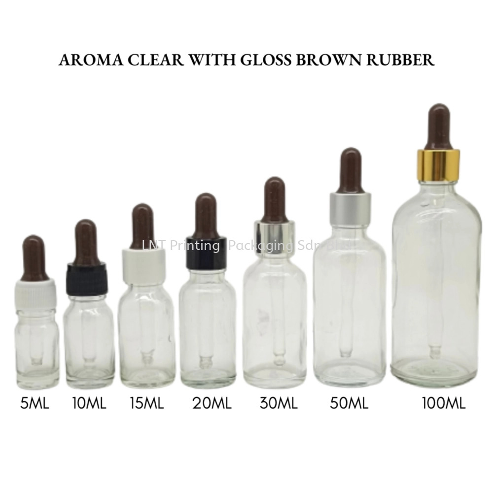 [Aroma Clear] Aroma Clear Bottle with Dropper Gloss Brown Rubber