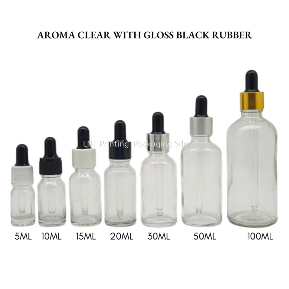[Aroma Clear] Aroma Clear Bottle with Dropper Gloss Black Rubber