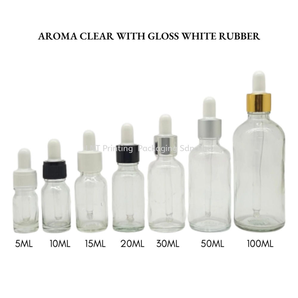 [Aroma Clear] Aroma Clear Bottle with Dropper Gloss White Rubber