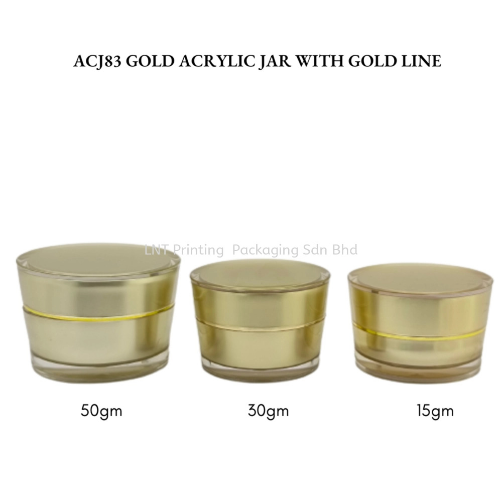[Acrylic Jar] ACJ83 GOLD ACRYLIC JAR WITH GOLD LINE