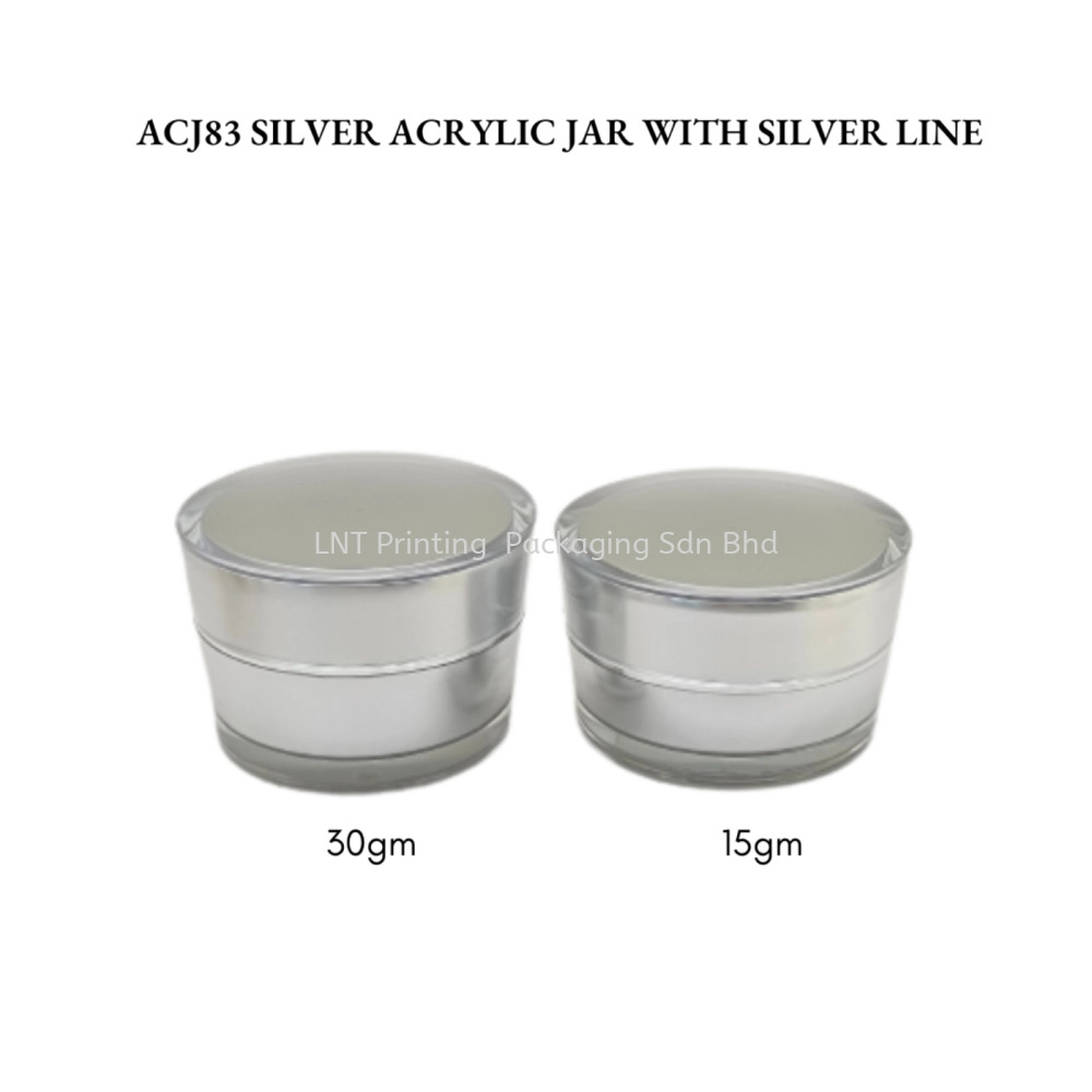 ACJ83 SILVER ACRYLIC JAR WITH SILVER LINE