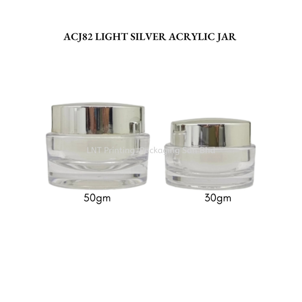 ACJ82 LIGHT SILVER CAP ACRYLIC JAR