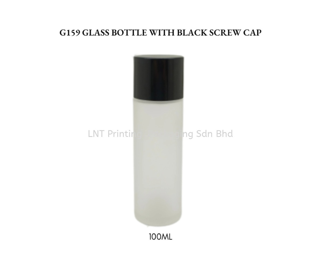 [Glass Bottle] G159 100ML BLACK SCREW CAP