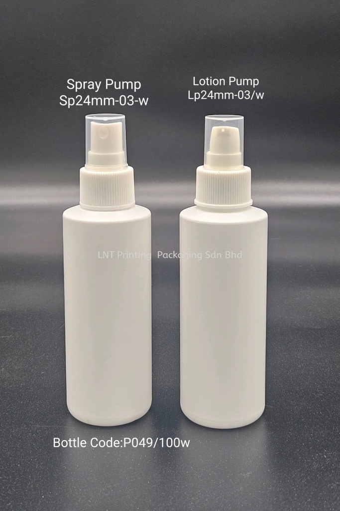 100ml White Bottle with pump