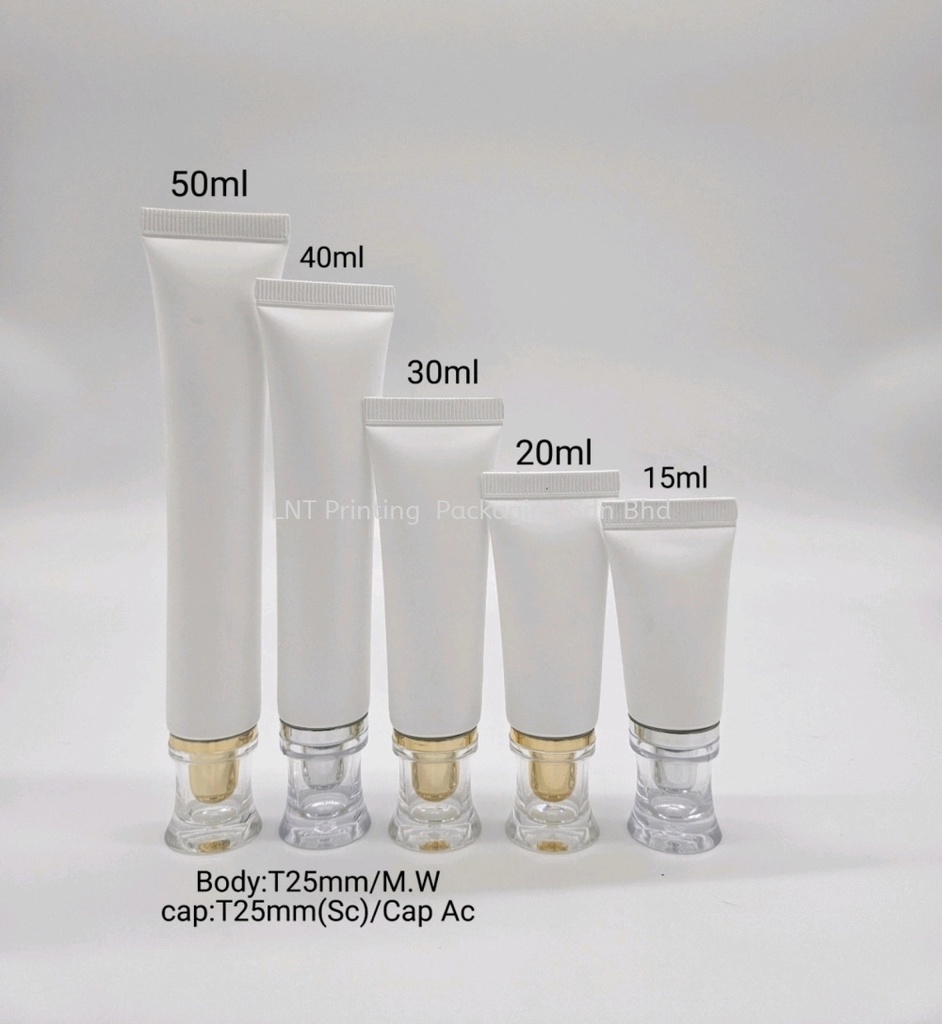 [T25mm Matt White Soft Tube] T25mm Matt White soft tube with Arcylic Screw cap