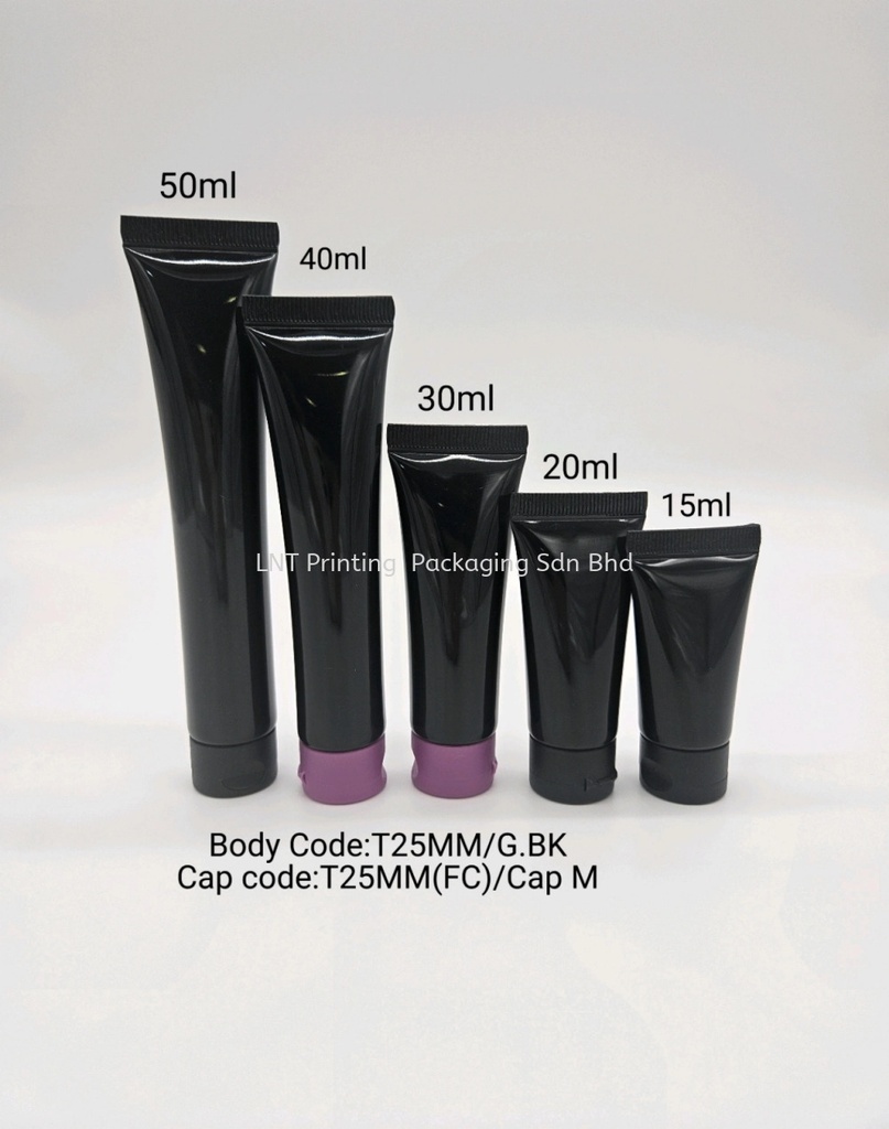 [T25MM Black Soft Tube] T25mm Glossy Black with matt Flip cap