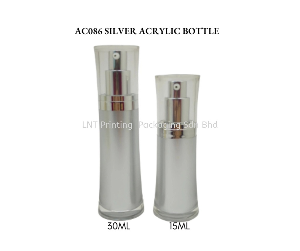 [Acrylic Bottle] AC86 SILVER ACRYLIC BOTTLE WITH LIGHT SILVER PUMP
