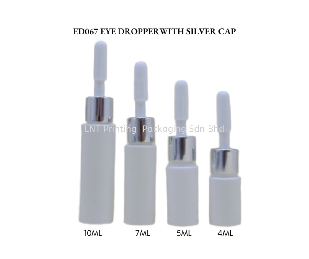 [Medicine Bottle & Eye Dropper] ED067 EYE DROPPER BOTTLE WITH SILVER CAP (LONG NECK)