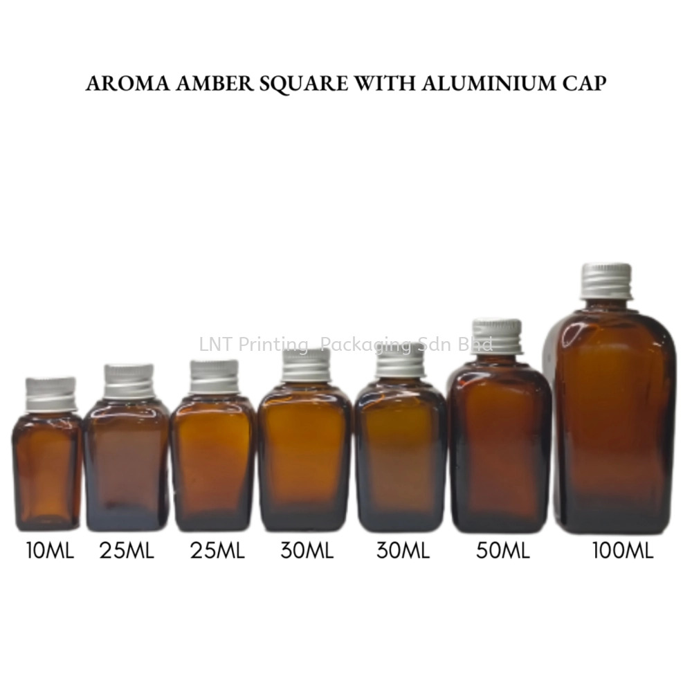 [Aroma Amber Square] Aroma Amber Square Bottle with Aluminium Cap