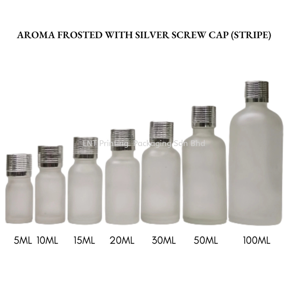 [Aroma Frosted] Aroma Frosted Bottle with Silver Cap (STRIPE)