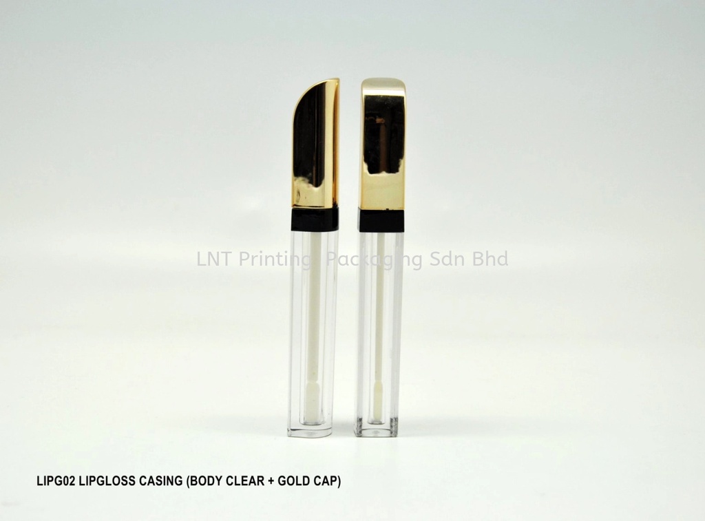 [Cosmetic Casing] LIPG02 LIPGLOSS CASING (BODY CLEAR + GOLD CAP)
