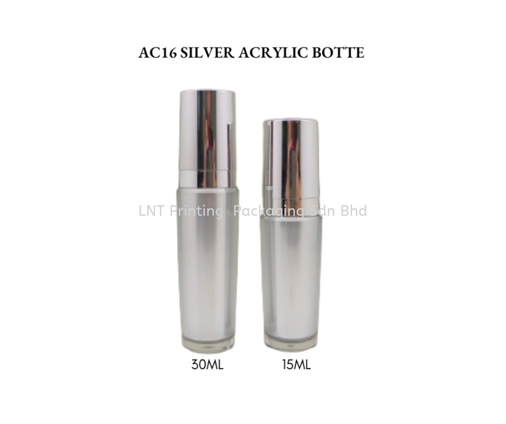 [Acrylic Bottle] AC16 SILVER ACRYLIC BOTTLE + LIGHT SILVER CAP