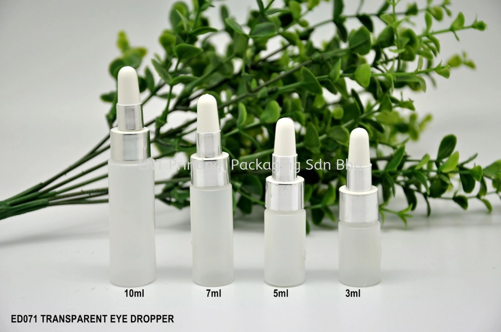 [Medicine Bottle & Eye Dropper] ED071 TRANSPARENT EYE DROPPER BOTTLE WITH SILVER CAP
