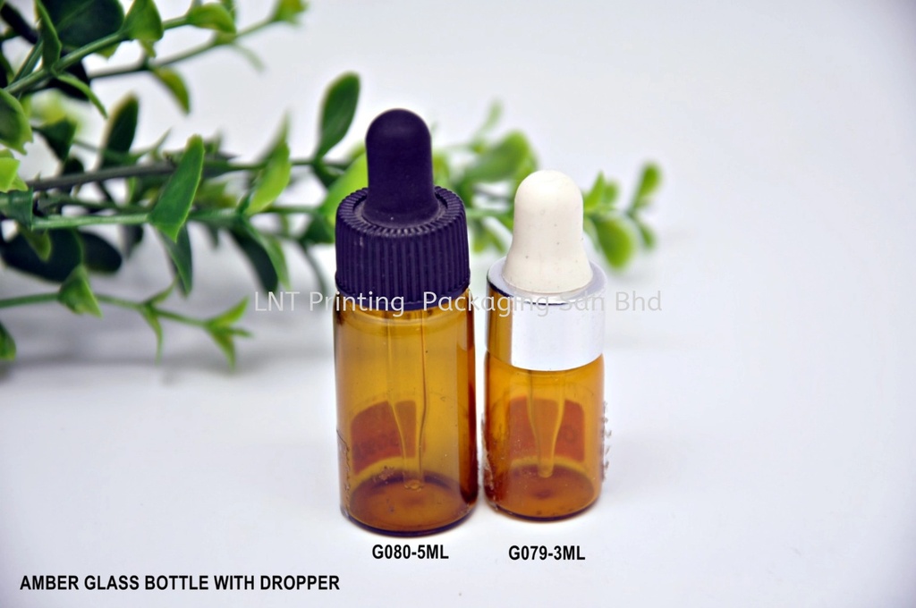 AMBER AMPOULE BOTTLE WITH DROPPER