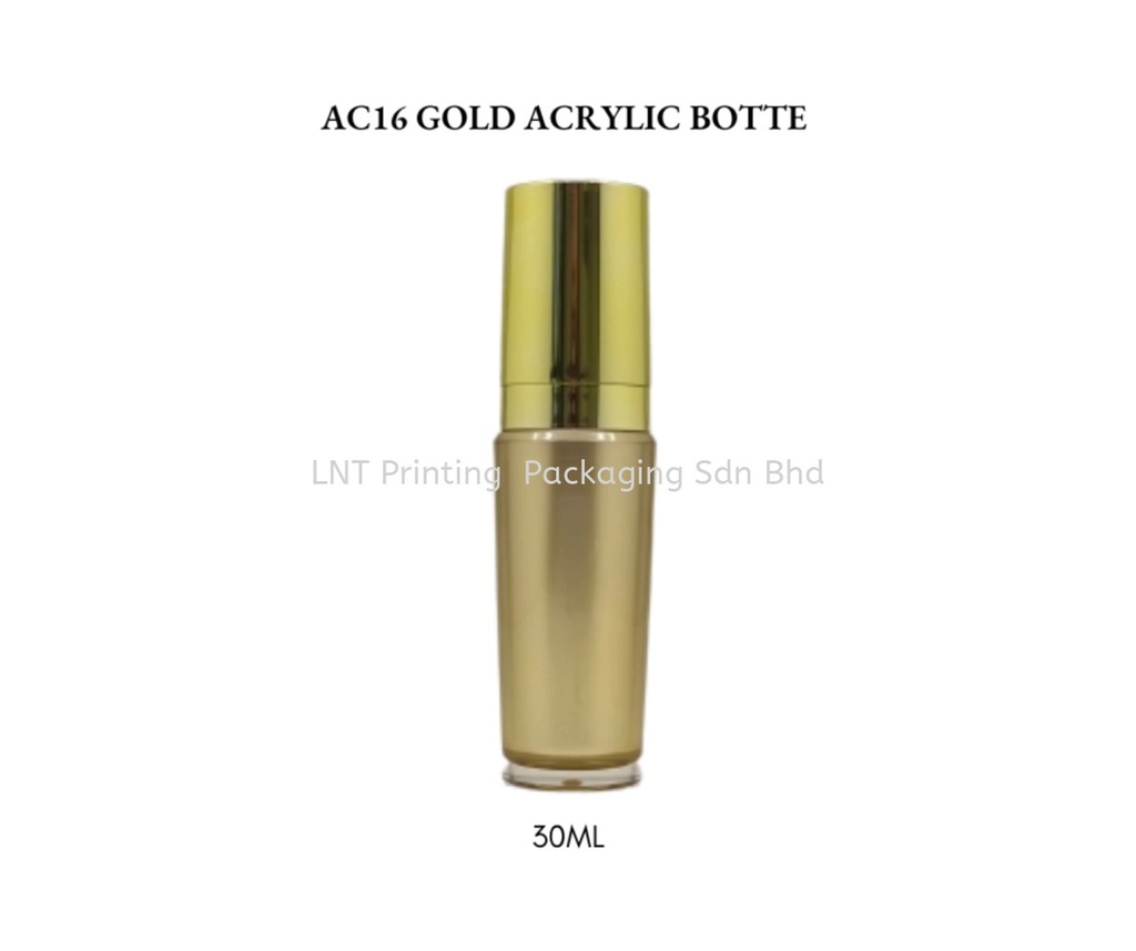 [Acrylic Bottle] AC16 GOLD ACRYLIC BOTTLE + LIGHT GOLD CAP
