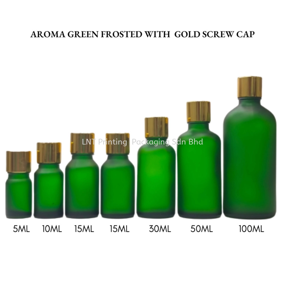 [Aroma Green Frosted] Aroma Green Frosted Bottle with Gold Screw Cap