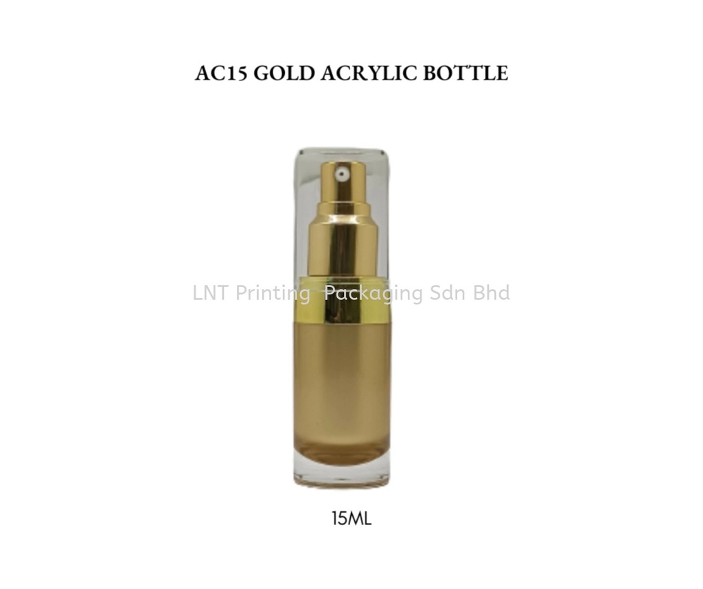 [Acrylic Bottle] AC15 GOLD ACRYLIC BOTTLE WITH GOLD LOTION PUMP