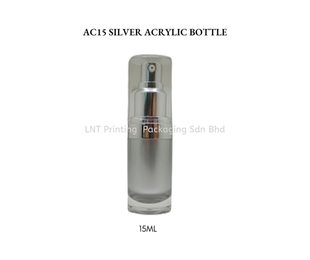 [Acrylic Bottle] AC15 SILVER ACRYLIC BOTTLE WITH SILVER LOTION PUMP