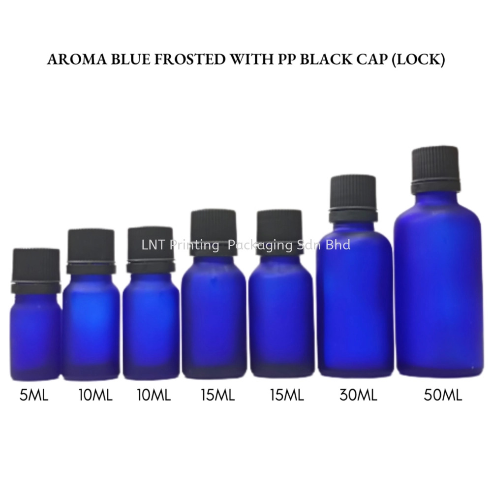 [Aroma Blue Frosted] Aroma Blue Frosted Bottle with PP Black Cap