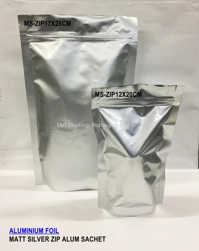 MATT SILVER ZIP ALUM SACHET