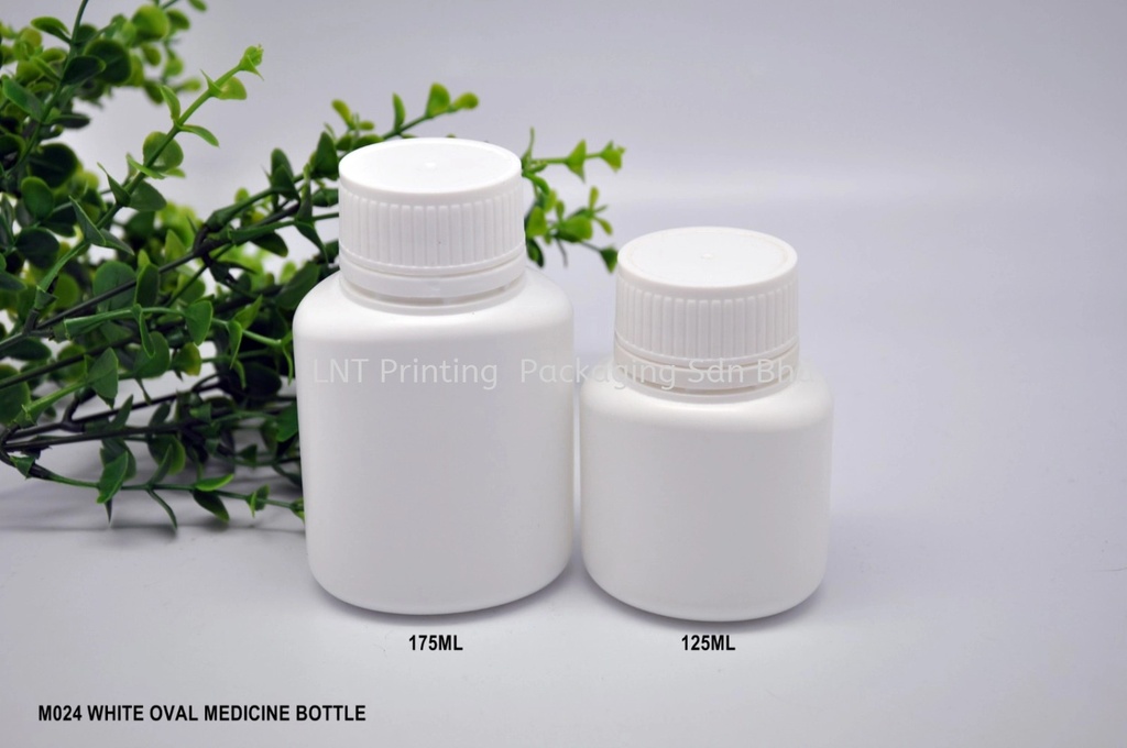 [Medicine Bottle & Eye Dropper] M024 WHITE OVAL MEDICINE BOTTLE