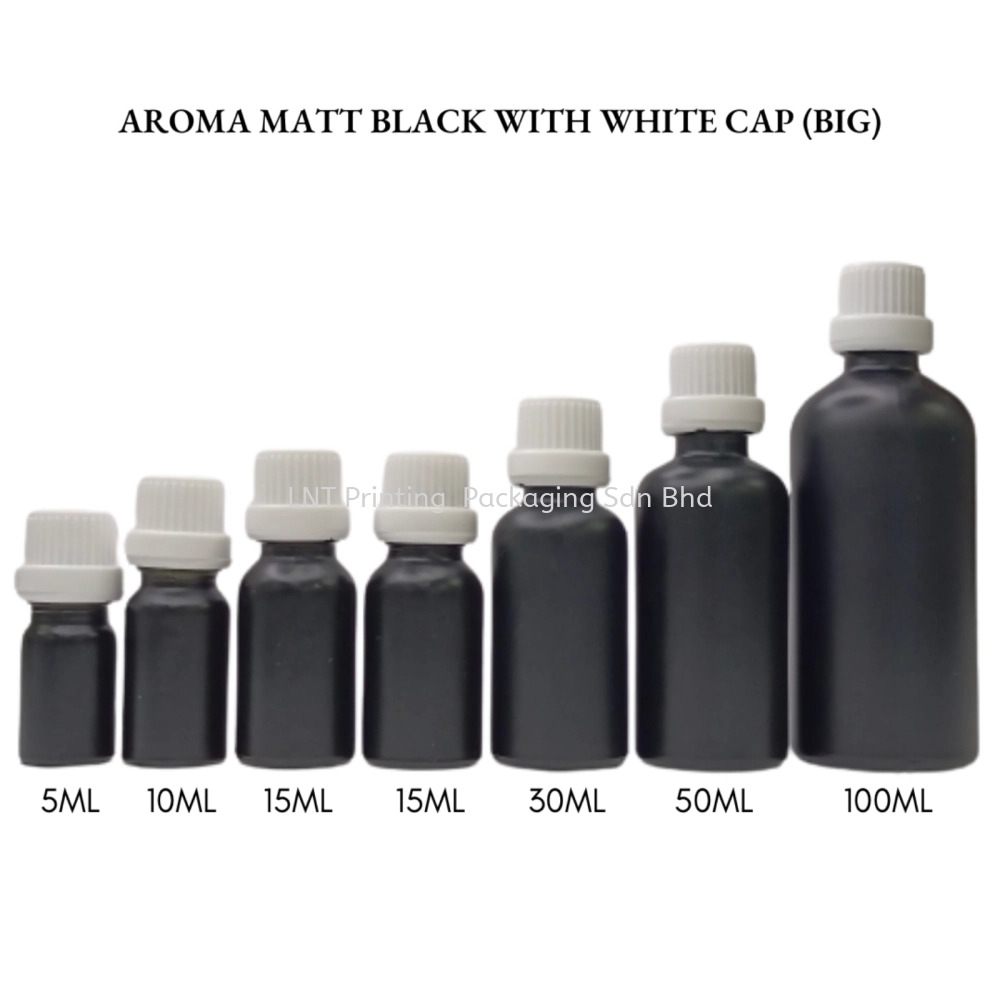 Aroma Matt Black Bottle with With PP Cap (BIG)