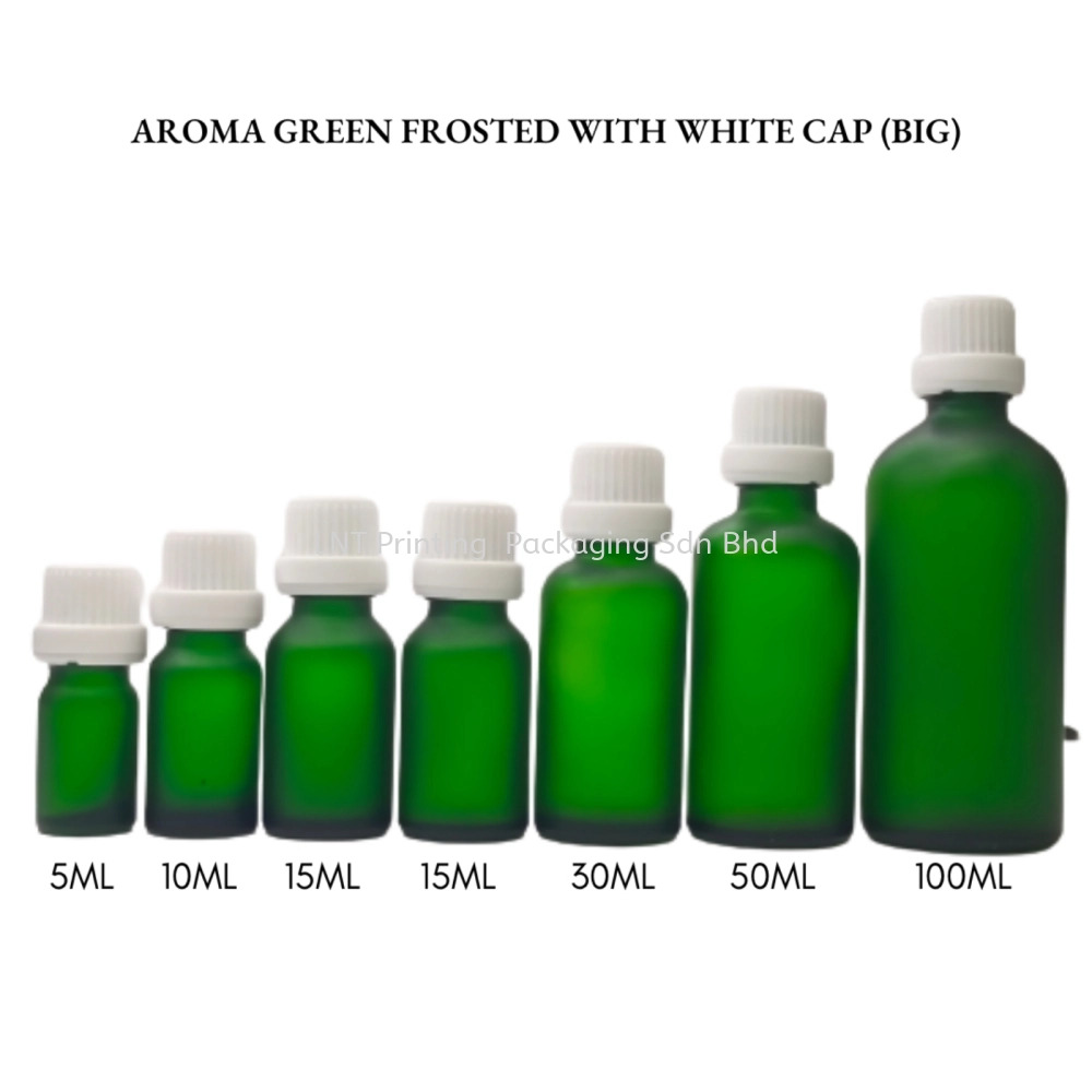 Aroma Green Frosted Bottle with White Cap (BIG)