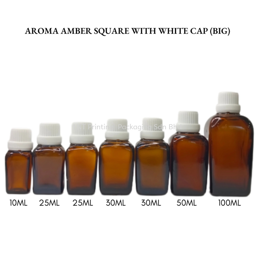 [Aroma Amber Square] Aroma Amber Square Bottle with White Cap (BIG)