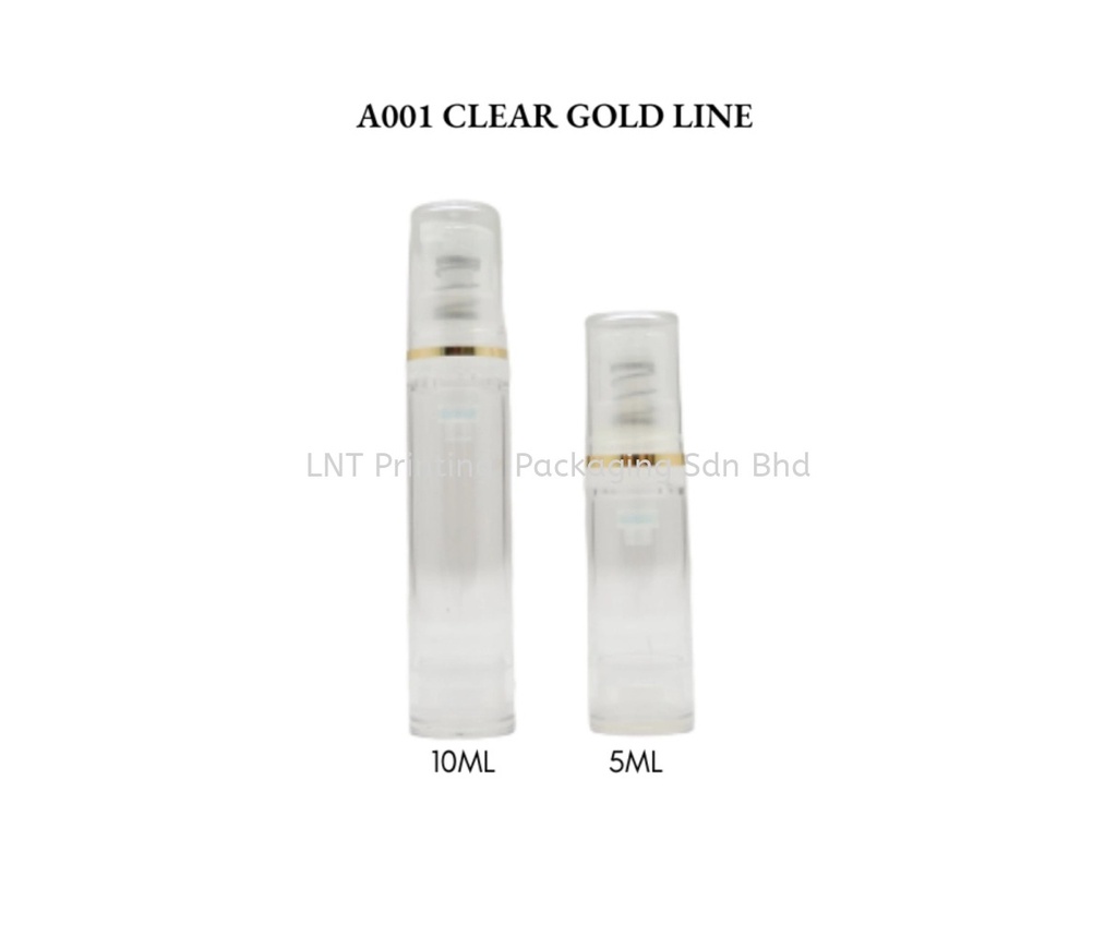 [Airless Bottle] A001 CLEAR AIRLESS BOTTLE + GOLD LINE
