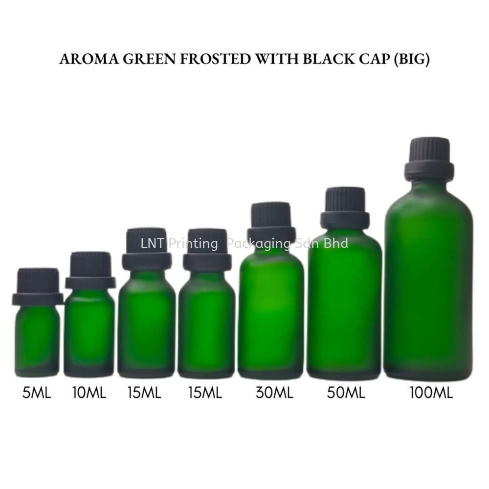 [Aroma Green Frosted] Aroma Green Frosted Bottle with Black Cap (BIG)