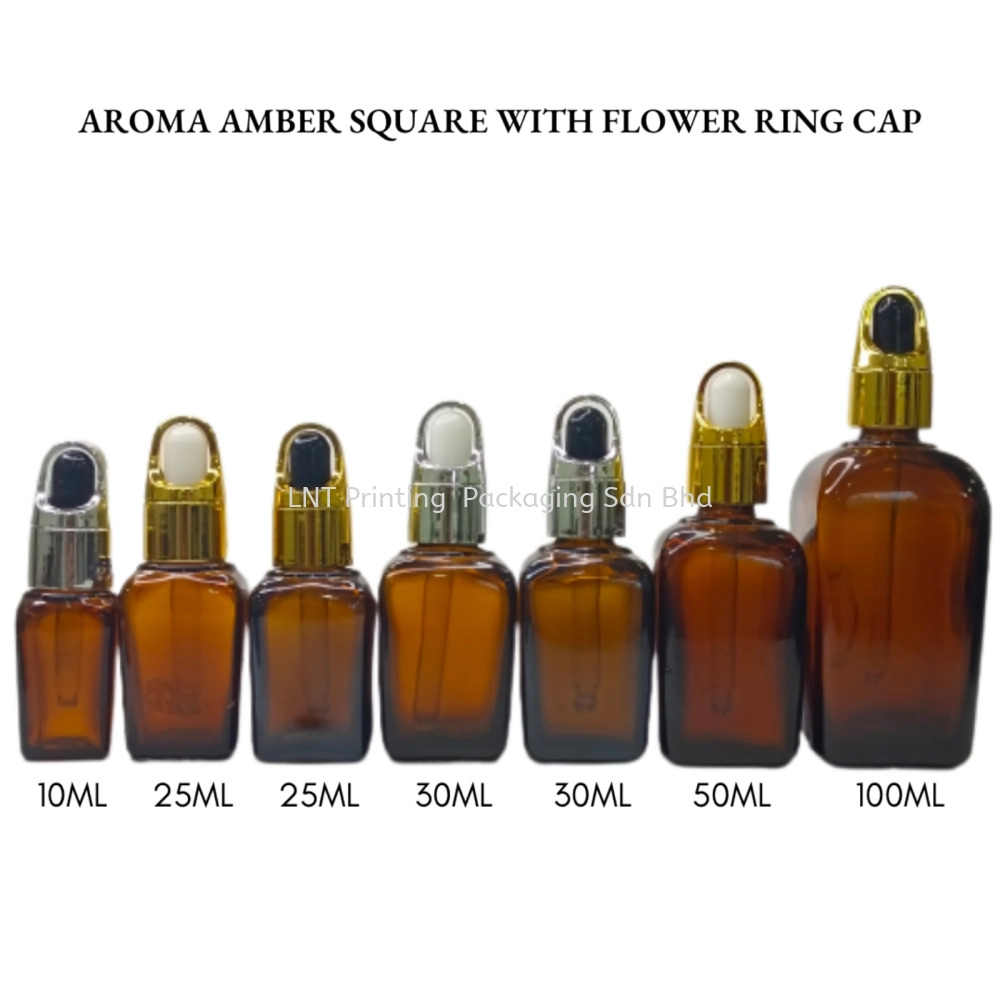 [Aroma Amber Square] Aroma Amber Square with Flower Ring Cap