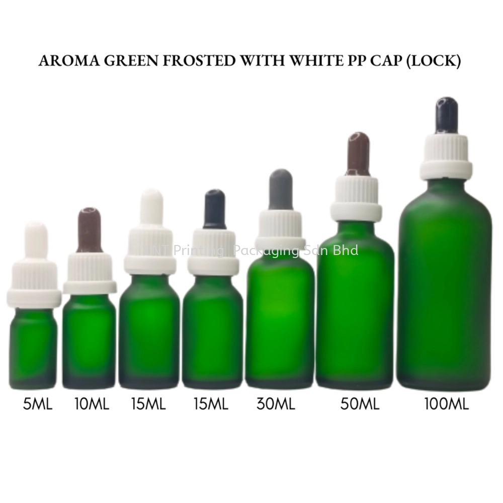 [Aroma Green Frosted] Aroma Green Frosted Bottle with White PP Cap (LOCK)