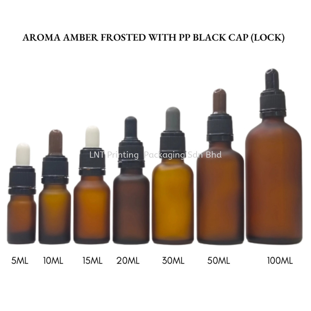 Aroma Amber Frosted With PP Black Cap (LOCK)