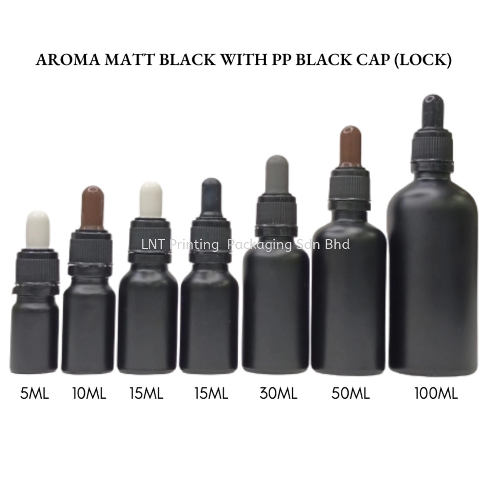 [Aroma Matt Black] Aroma Matt Black Bottle with Black PP Cap (LOCK)