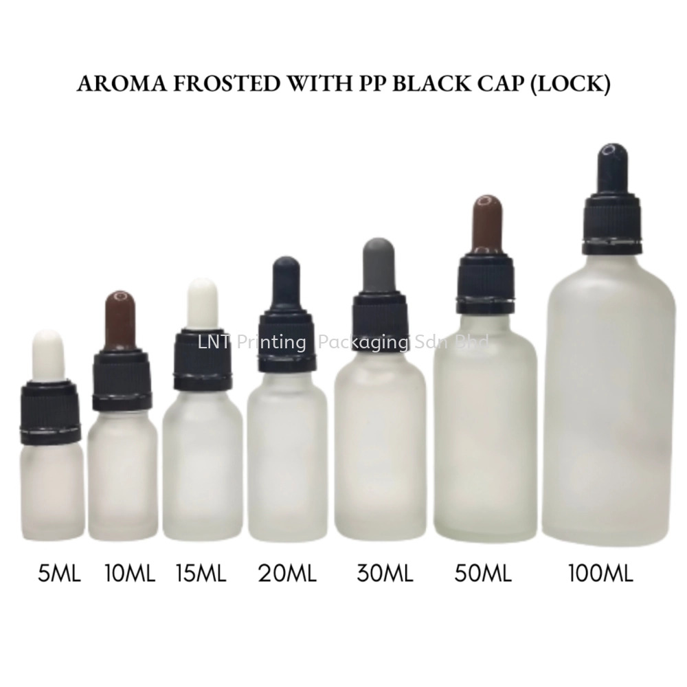 [Aroma Frosted] Aroma Frosted Bottle with PP Black Cap (LOCK)