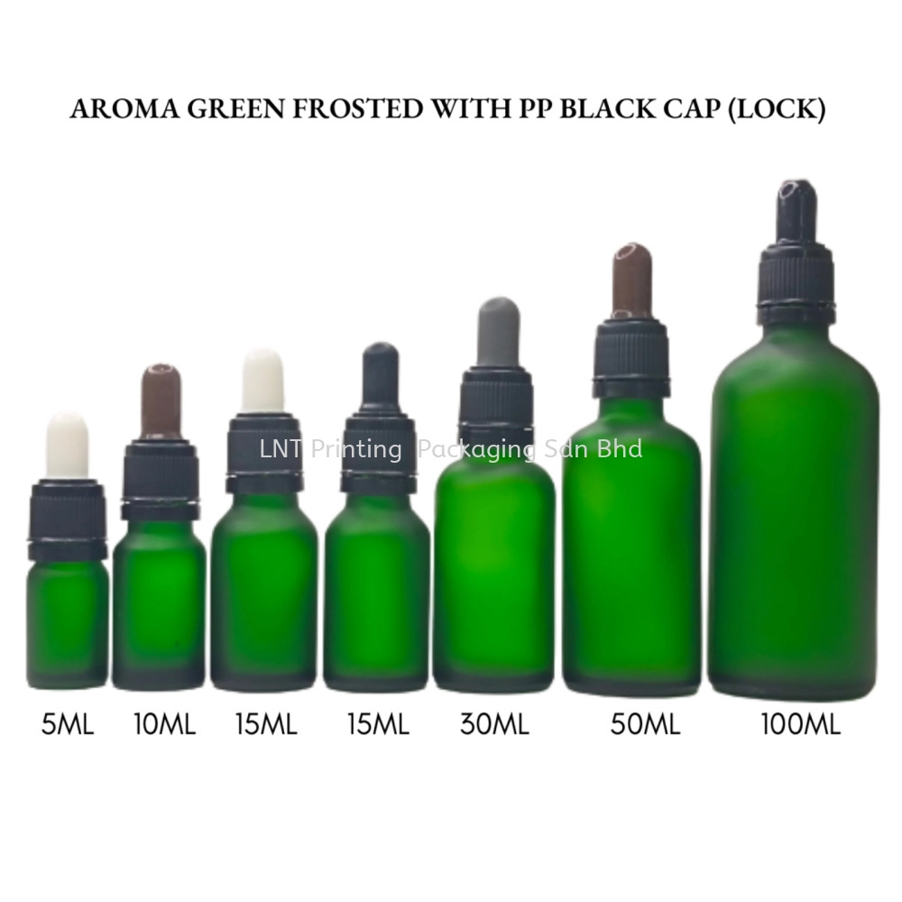 [Aroma Green Frosted] Aroma Green Frosted Bottle with PP Black Cap (LOCK)