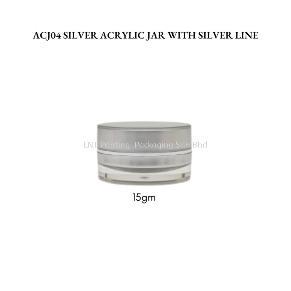ACJ04 SILVER ACRYLIC JAR WITH SILVER LINE