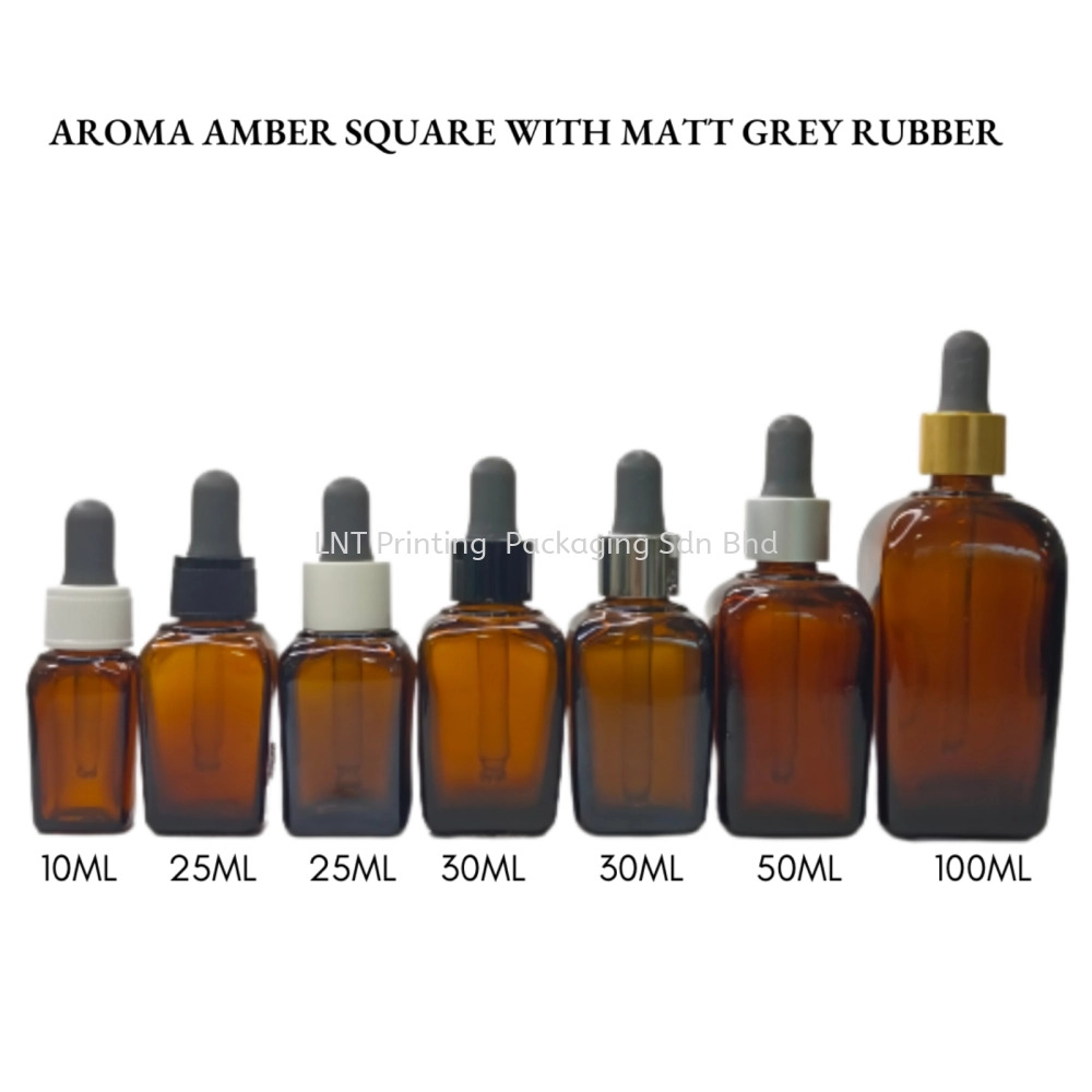 [Aroma Amber Square] Aroma Amber Square Bottle with Matt Grey Rubber