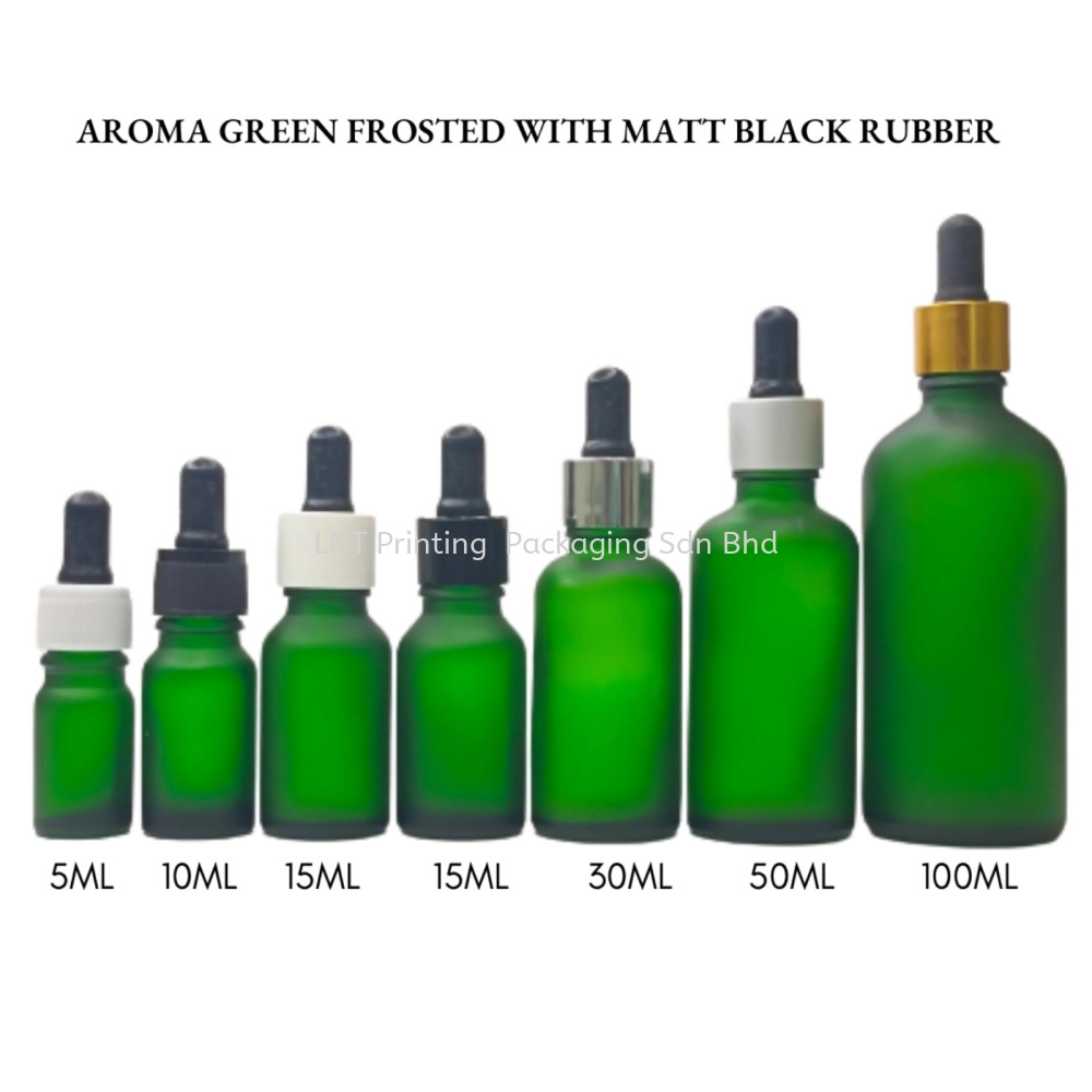 Aroma Green Frosted Bottle with Matt Black Rubber