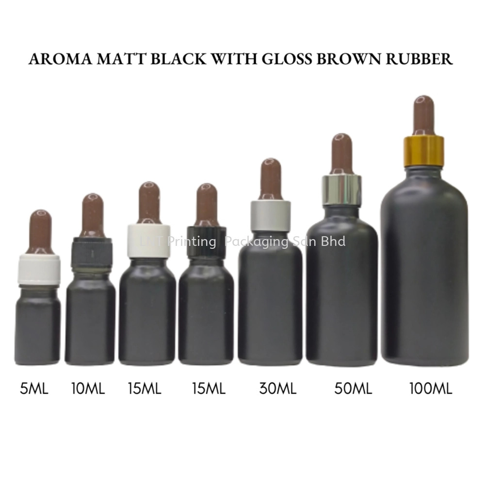 Aroma Matt Black Bottle with Gloss Brown Rubber